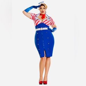 Plus Pin Up Sailor Nurse Costume
